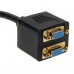 VGA Male to 2 VGA Female Splitter Cable (Black)