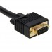 VGA Male to 2 VGA Female Splitter Cable (Black)