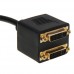 DVI 24+1 Pin Male to 2 x DVI 24+5 Pin Female Adapter Cable (Black)