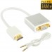 Full HD 1080P 19 Pin HDMI Male to VGA Female Video Adapter Cable with Audio Cable