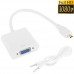 Full HD 1080P Micro HDMI Male to VGA Female Video Adapter Cable with Audio Cable (White)