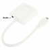 Full HD 1080P Micro HDMI Male to VGA Female Video Adapter Cable with Audio Cable (White)