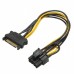 SATA 15 Pins to 8-pin PCI-E Socket Power Adapter Cable Lead