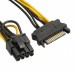 SATA 15 Pins to 8-pin PCI-E Socket Power Adapter Cable Lead