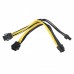 18 AWG Dual 6 Pin Female to 8 Pin Male Power Cable Wire For Graphics Cards