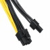 18 AWG Dual 6 Pin Female to 8 Pin Male Power Cable Wire For Graphics Cards