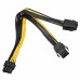 18 AWG Dual 6 Pin Female to 8 Pin Male Power Cable Wire For Graphics Cards