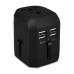 Universal USB Power Plug Adapter 4USB Ports World Travel AC Charger US UK AU EU