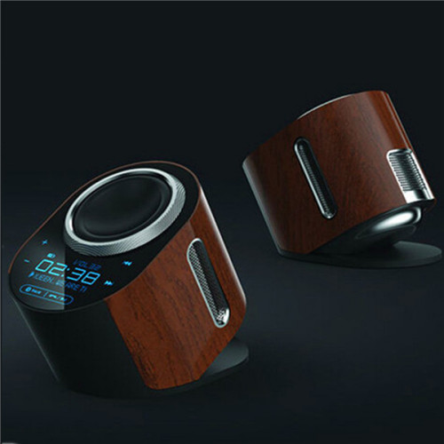 Wooden Design Touch Screen Bluetooth Wireless NFC Boombox Stereo Speaker For Phone Tablet PC