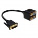 DVI 24+5 Pin Male to 2 VGA Female Splitter Cable (Black)