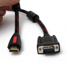 1.5m HDMI Male to VGA HD 15 Pin Gold Plated Converter AV Cable For Blu-ray Player HDTV