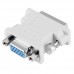 DVI-I Male Dual-Link 24 + 5 to 15 Pin VGA Female Video Monitor Adapter Converter (White)