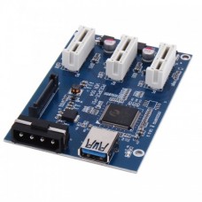 PCI-E 1 to 3 PCI Express 1 Slots Riser Card 3 PCI-E Slot Adapter PCI-E Port Multiplier Card with 60cm USB Cable (Blue)