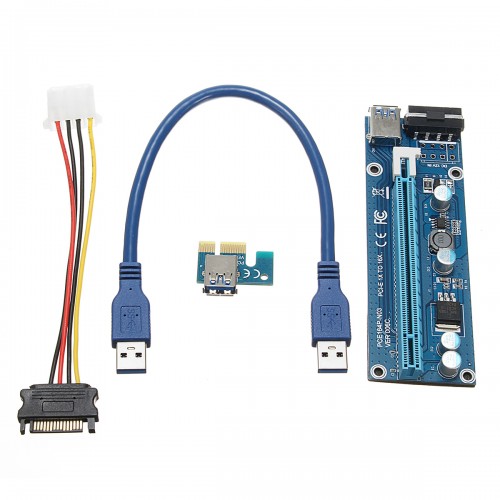 0.3m DC To DC USB 3.0 PCI Express 1x To 16x Extension Cable Extender Riser Adapter Card