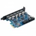 ORICO PVU3-5O2I USB 3.0 PCI Express Card 7 Ports 5Gbps USB Hub Controller Blue