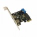 2-Port USB 3.0 + 1 SATA 3.0 Power Port SuperSpeed PCI-E Controller Card Black