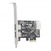 2 Port USB3.0 PCI-E Express Card Speed Up to 5GB